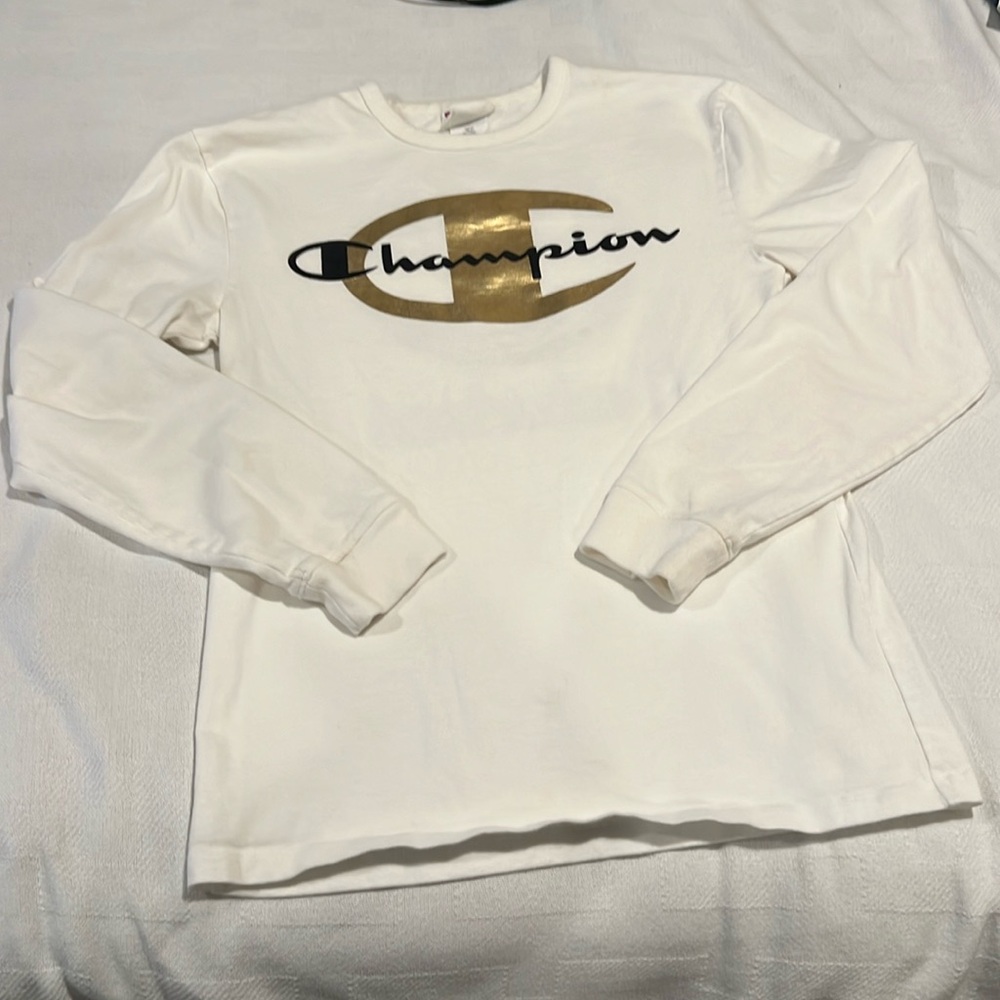 Champion long sleeve white t shirt